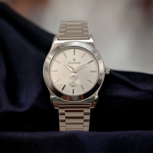 ساعه رجاليه ماركه فلامور رجالي كلاسيك فضي ميناء قض...