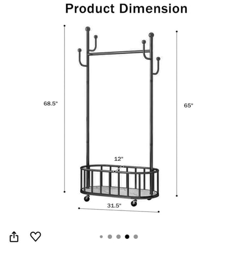 شماعة ملابس معدنية بلون أسود