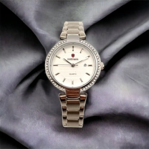 ساعه نسائيه ماركه كيدمان فضي ميناء ابيض فصوص خارجي