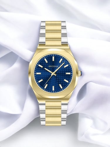 ساعه رجاليه ماركة BROSHA لونين ميناء ازرق