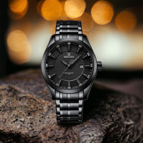 ساعه رجاليه ماركه نيفي فورس رجالي اسود ميناء اسود