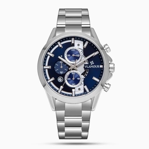 ساعه رجاليه كرنوغراف ستيل فضي