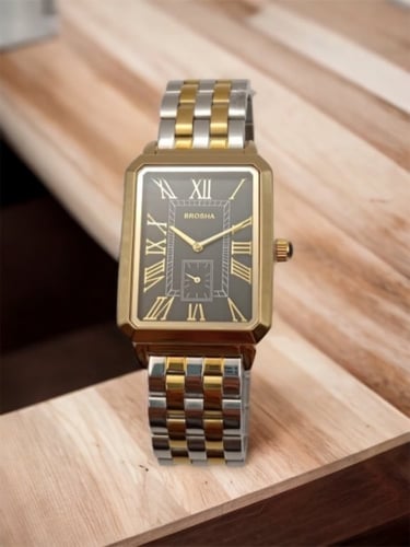 ساعه رجاليه بروشا رجالي لونين ميناء اسود