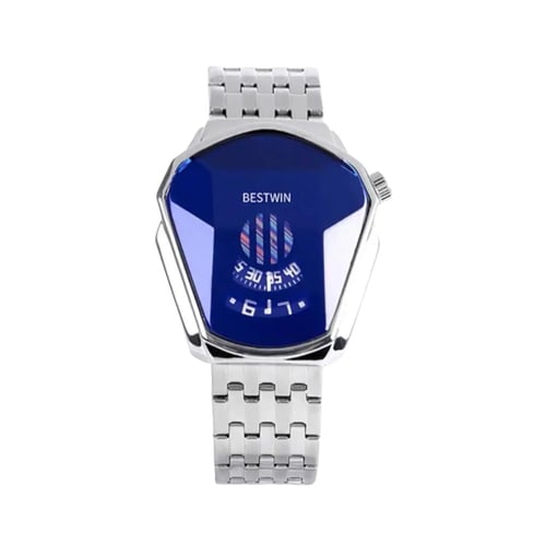 ساعه رجاليه BESTWIN ذهبي ميناء ازرق