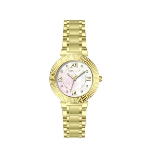 ساعه نسائيه بروشا موديل فرزاتشي ذهبي ميناء صدف