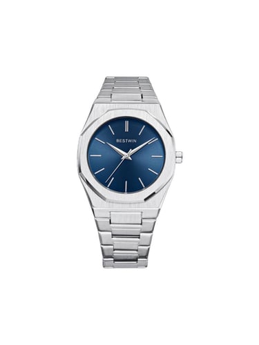 ساعه رجاليه موديل ميلانو فضي ميناء أزرق