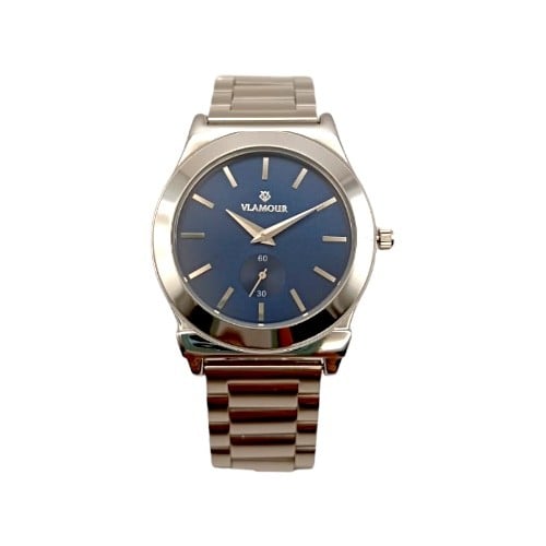 ساعه رجاليه فلامور كلاسيك فضي ميناء ازرق