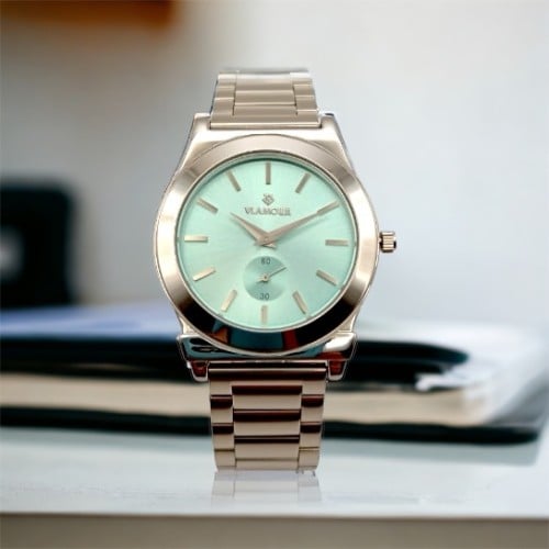 ساعه رجاليه فلامور كلاسيك فضي ميناء تفني