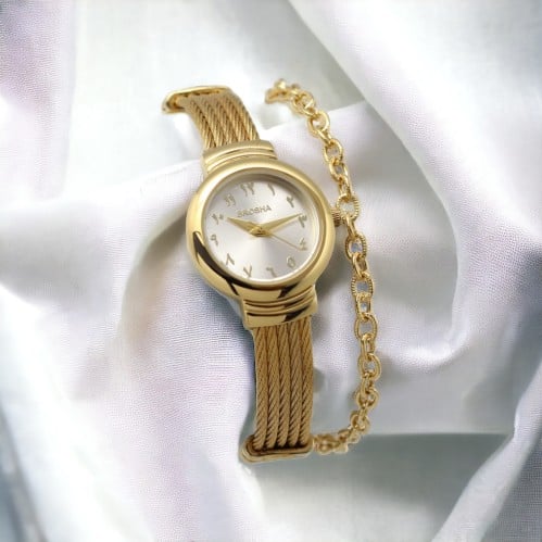 ساعه نسائيه بروشا موديل شاريول ارقام عربية