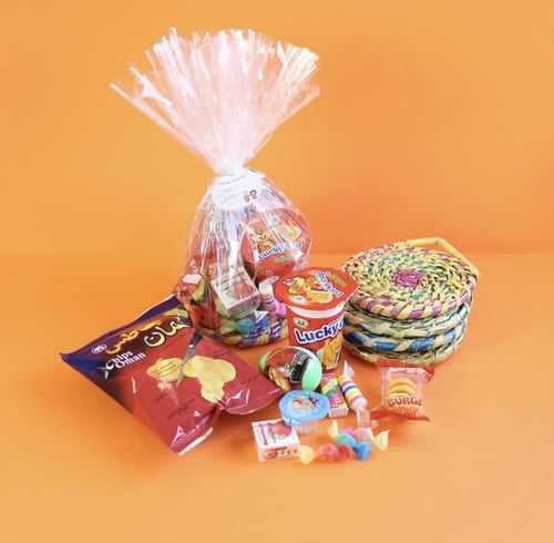 حلويات القرقيعان بقاعدة خوص