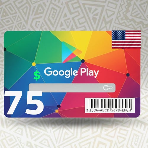 بطاقة Google Play أمريكي 🇺🇸 – 75 دولار