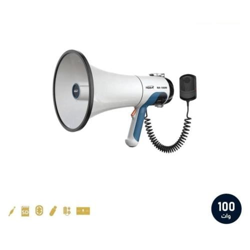 ميجافون ابيض وفيروزي قوة 100 وات بلوتوث-تسجيل-USB...