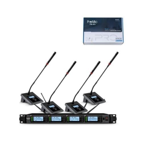 نظام ميكروفون مكتبي لاسلكي رباعي القنوات ماركة PRO...