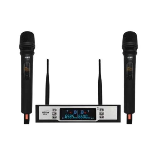 ميكروفون يدوي مزدوج لاسلكي احترافي بنظام UHF – أدا...