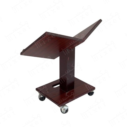 حامل مصحف خشبي متحرك بتصميم زاوية مائل وعجلات دعم...