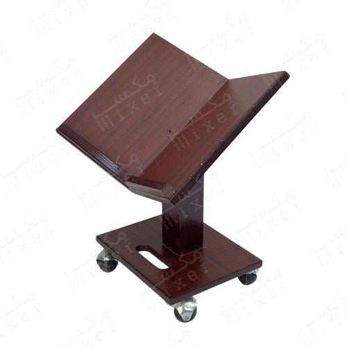 حامل مصحف خشبي متحرك بتصميم زاوية مائل وعجلات دعم...