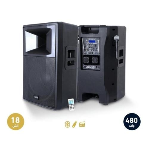 سماعة كبيرة بلوتوث 18 إنش قوة 480 وات متنقلة مع 2...