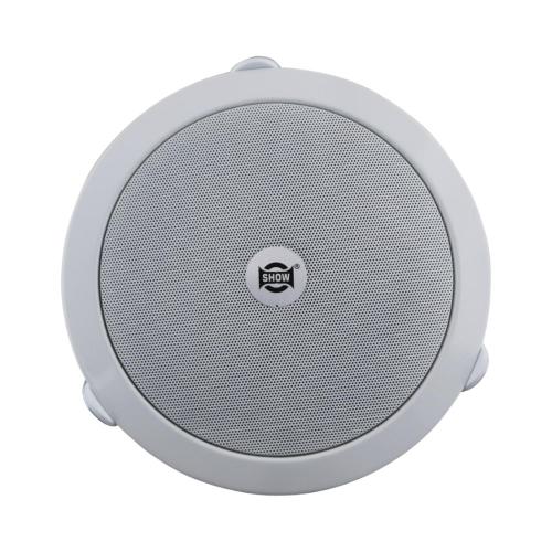 12W ceiling speaker with a sleek, compact, round design for easy ceiling installation. Model CSL-6112 by SHOW.
