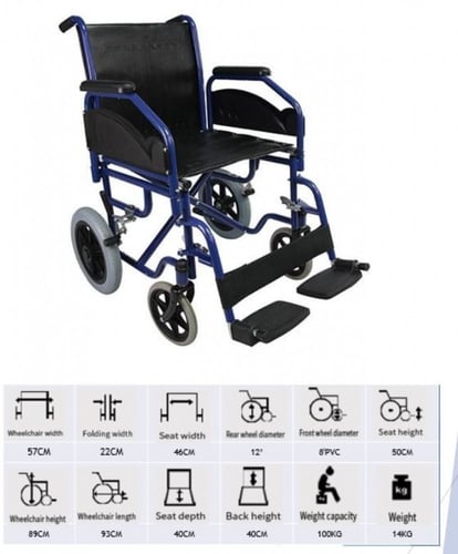 كرسي طبي متحرك بعجلات خلفية صغيرة DY Medical DY019...