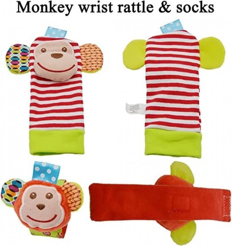 مجموعة العاب خشخيشات ناعمة للاطفال الرضع على شكل ج...