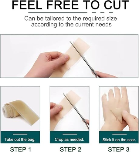 أشرطة الندبات من السيليكون بي كير 120×1.6 إنش - 3م...