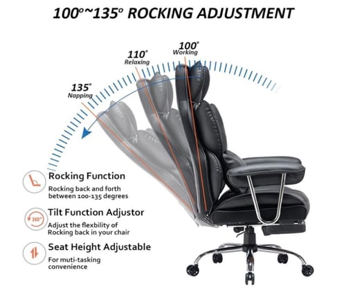 كرسي مكتب كبير عالي الظهر من ايفوماو كمبيوتر جلد ا...