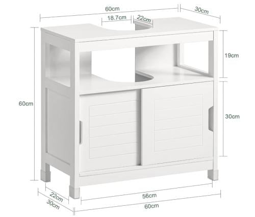 خزانة تخزين تحت الحوض سو باي FRG128-II-W مع باب من...