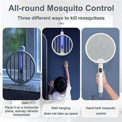 صاعق حشرات كهربائي 4 في 1 انيوي | قابل للطي بشاشة...