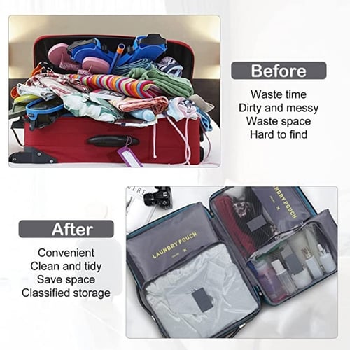 مجموعة منظم شنط السفر من 6 قطع من سكاي تاتش، مجموع...