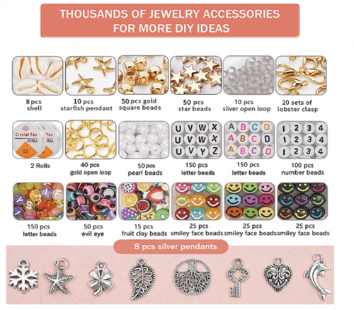 6000 قطعة من خرز طين دائري مسطح مع 900 قطعة من هيش...