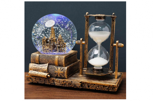 غوودرن كرة ثلجية كريستالية LED مع مؤقت ساعة رملية...