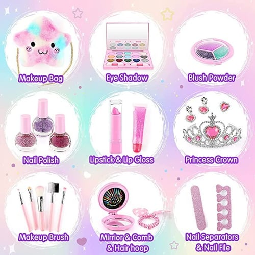 مجموعة مكياج أطفال من تيوكس أميرة مع شنطة 21 قطعة