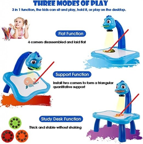 طاولة بجهاز عرض للرسم من كيتي، لعبة بعارض للاشكال...