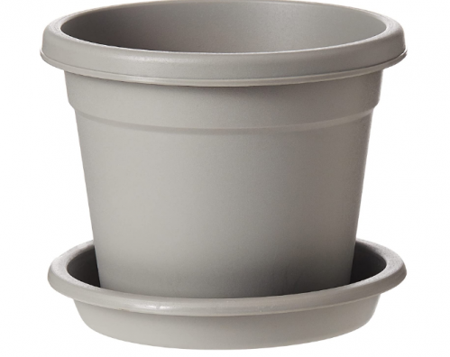 اصيص بلاستيكي دائري من كوزموبلاست 6 انش مع صينية