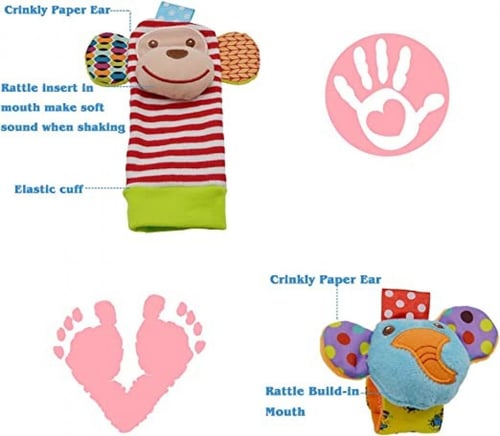 مجموعة العاب خشخيشات ناعمة للاطفال الرضع على شكل ج...