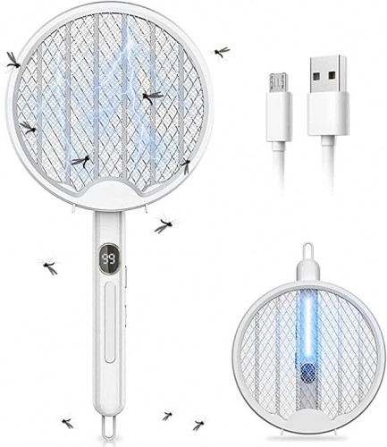 صاعق حشرات كهربائي 4 في 1 انيوي | قابل للطي بشاشة...