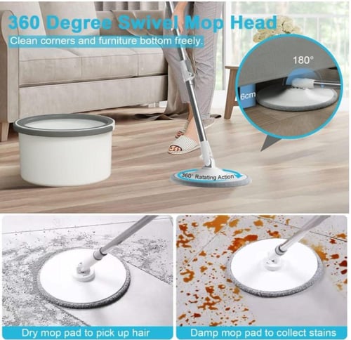 ممسحة ارضية​ | ممسحة​ دوارة 360° مع دلو مسطح اطلبه...