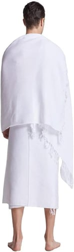 طقم مناشف إحرام بي كير 200×100 سم قماش أبيض شراشيب...