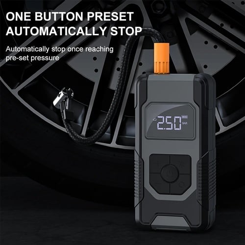 منفاخ هواء للسيارات مع شاحن متنقل بكشاف ضوء LED عا...