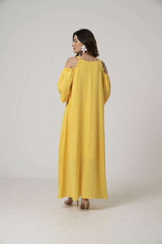 فستان كريب جورجيت بتفاصيل أنيقة