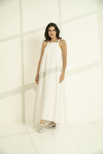 فستان كريب أوف وايت