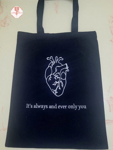Black cloth hand bag