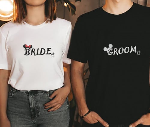 Two T-shirts embroidered cable set