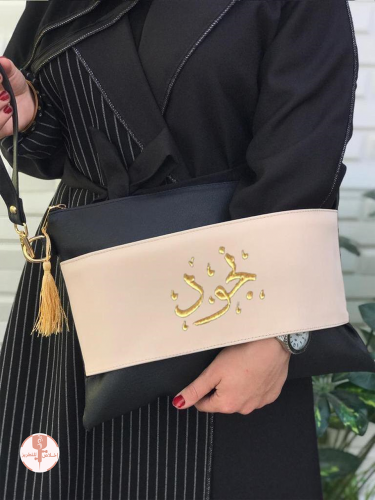 Soft leather handbag (custom embroidery)