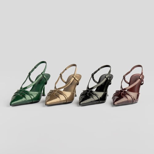 حذاء كعب عالي بنقشة