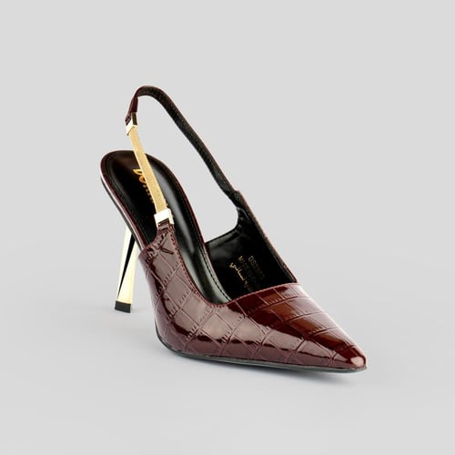 حذاء كعب عالي لامع