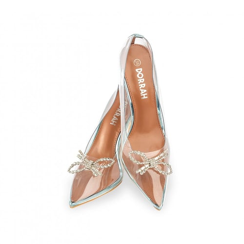 كعب شفاف فيونكة