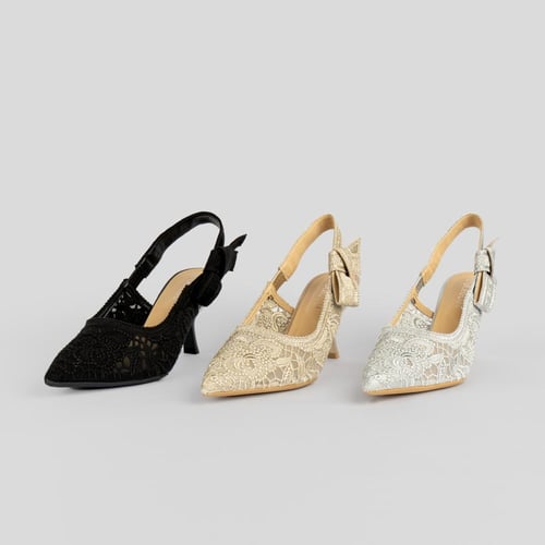 حذاء بكعب منخفض دانتيل