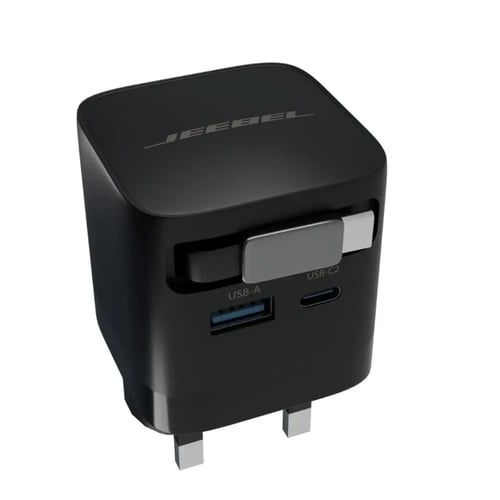 شاحن جداري GaN من JEEBEL – قدرة 65 واط بمنفذين USB...