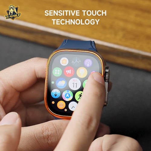 اكس وولف حماية شاشه باطار معدني لساعة ابل الترا -...